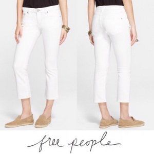 Free People white slim kick jeans size 28